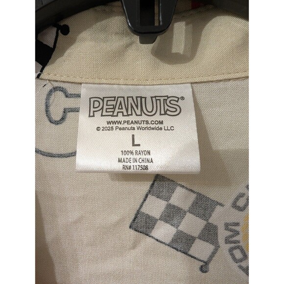 Peanuts Snoopy Motorsport Champion Shirt L 50th Anniversary Racing Button Up - Picture 6 of 13